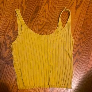 TRENDY AESTHETIC bright yellow cute happy crop top